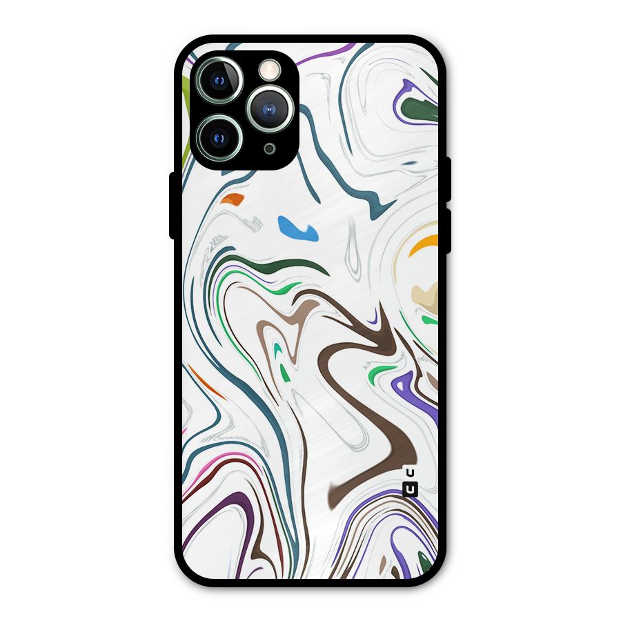 Marbled Printed Art Metal Back Case for iPhone 11 Pro Max