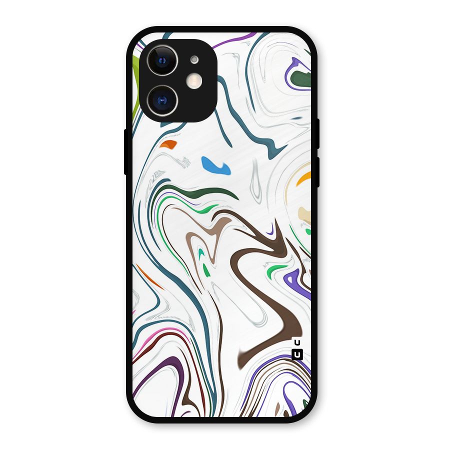 Marbled Printed Art Metal Back Case for iPhone 12