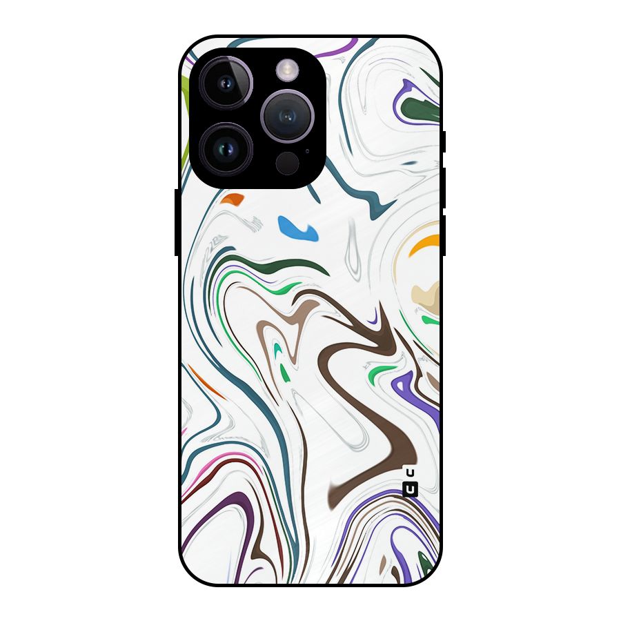 Marbled Printed Art Metal Back Case for iPhone 14 Pro Max