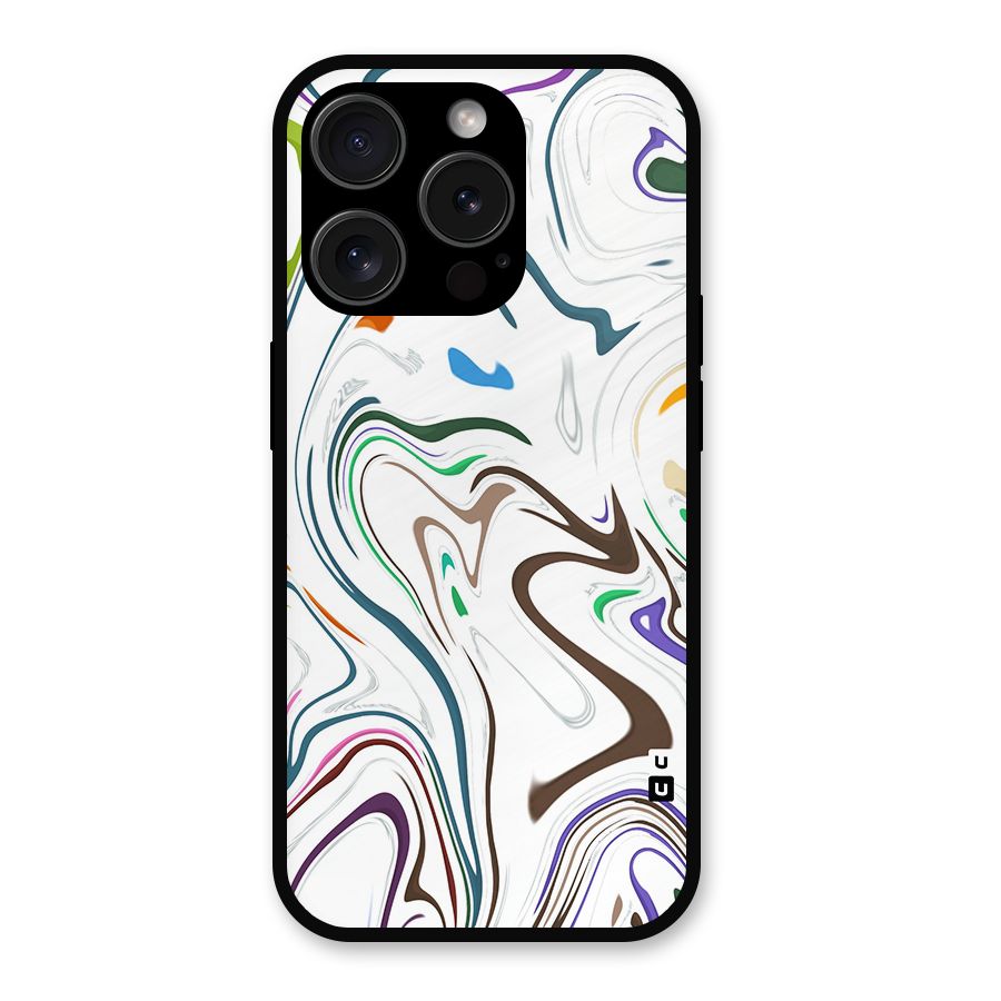Marbled Printed Art Metal Back Case for iPhone 15 Pro