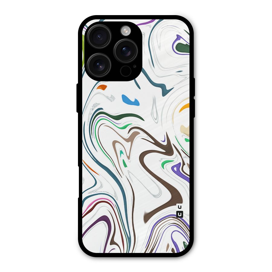 Marbled Printed Art Metal Back Case for iPhone 16 Pro Max
