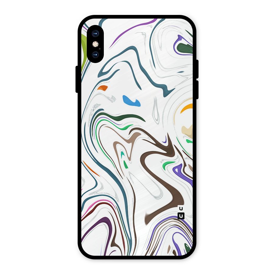Marbled Printed Art Metal Back Case for iPhone XS Max