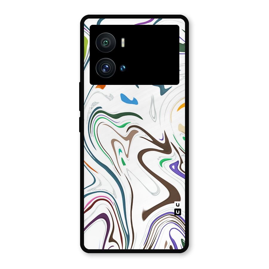 Marbled Printed Art Metal Back Case for iQOO 9 Pro