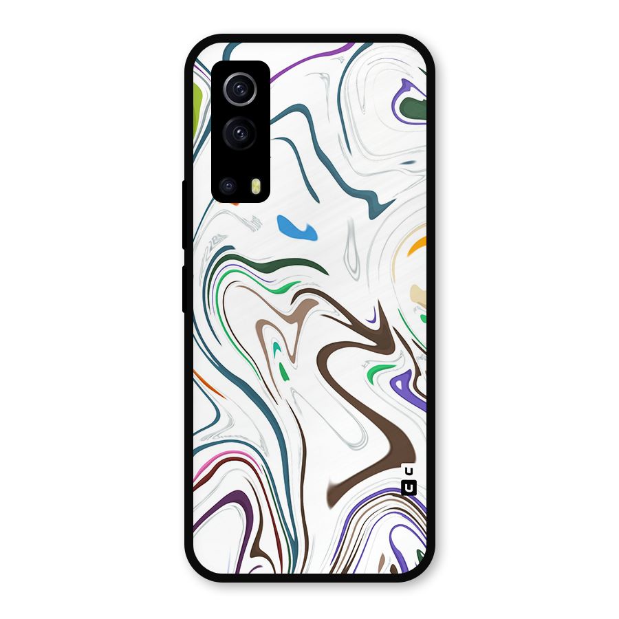 Marbled Printed Art Metal Back Case for iQOO Z3