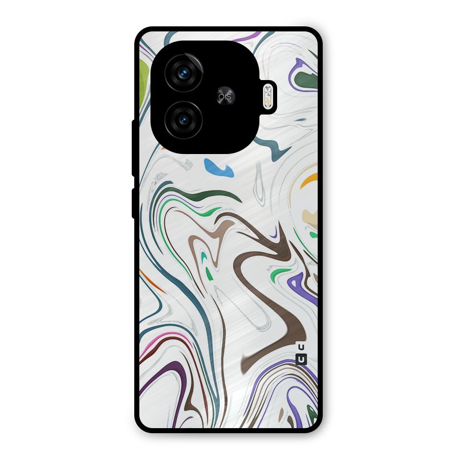 Marbled Printed Art Metal Back Case for iQOO Z9 Turbo