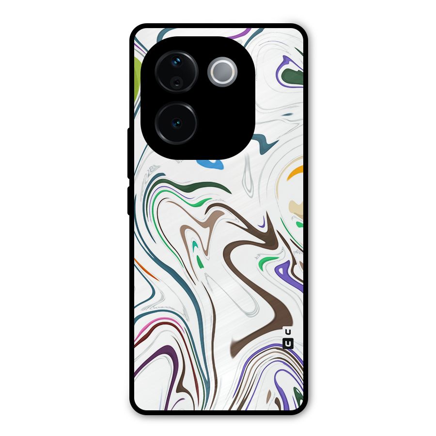 Marbled Printed Art Metal Back Case for iQOO Z9s Pro