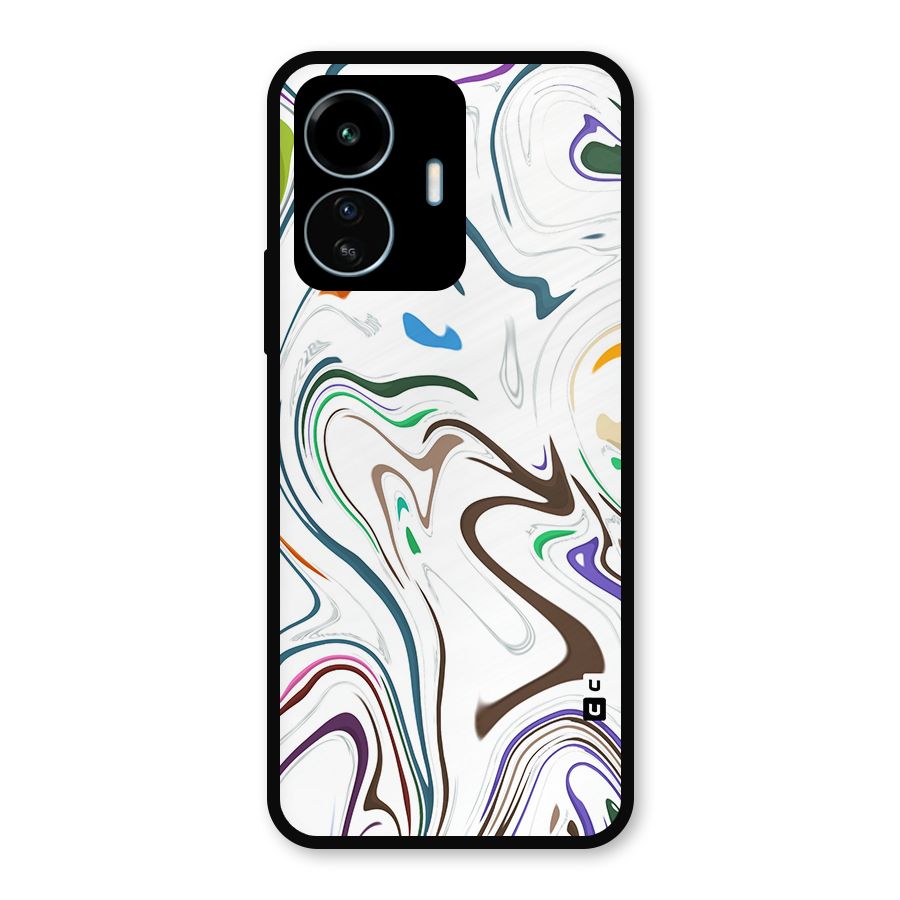 Marbled Printed Art Metal Back Case for vivo iQOO Z6 Lite 5G