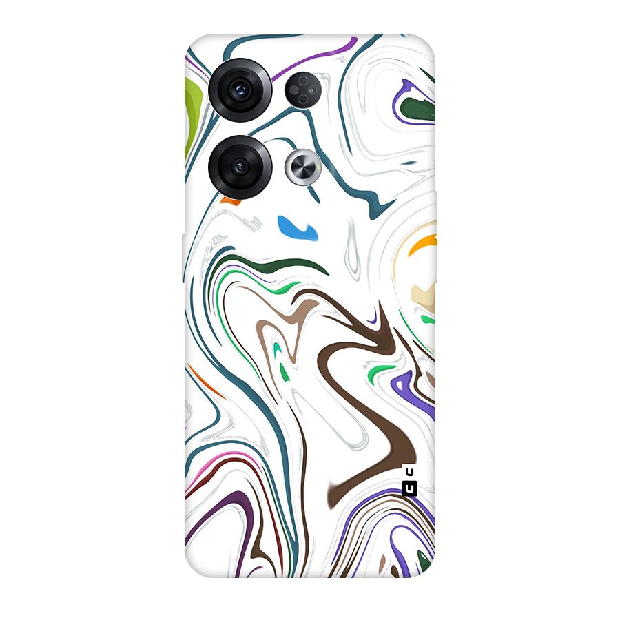Marbled Printed Art Original Polycarbonate Back Case for Oppo Reno8 Pro 5G