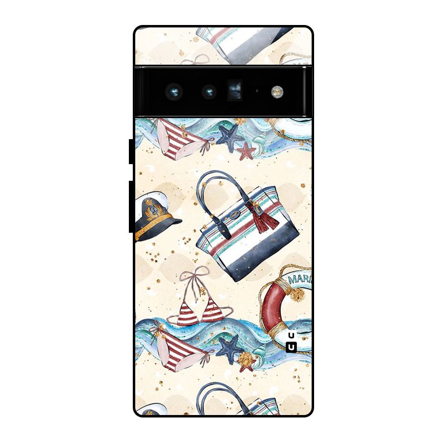 Marine Bag Design Glass Back Case for Google Pixel 6 Pro