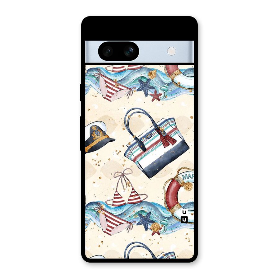 Marine Bag Design Glass Back Case for Google Pixel 7a