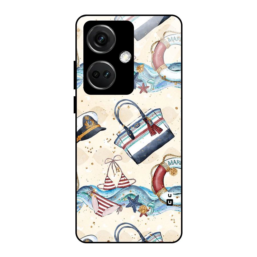 Marine Bag Design Glass Back Case for OnePlus Nord CE 3 5G