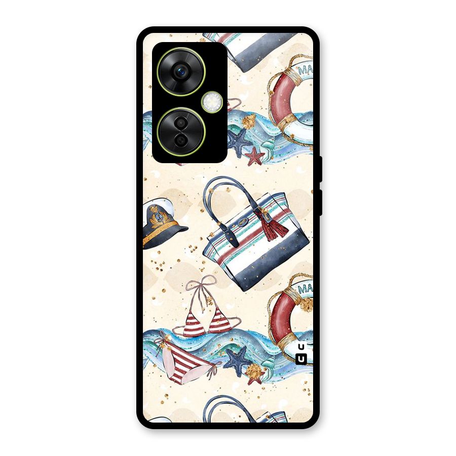 Marine Bag Design Glass Back Case for OnePlus Nord CE 3 Lite
