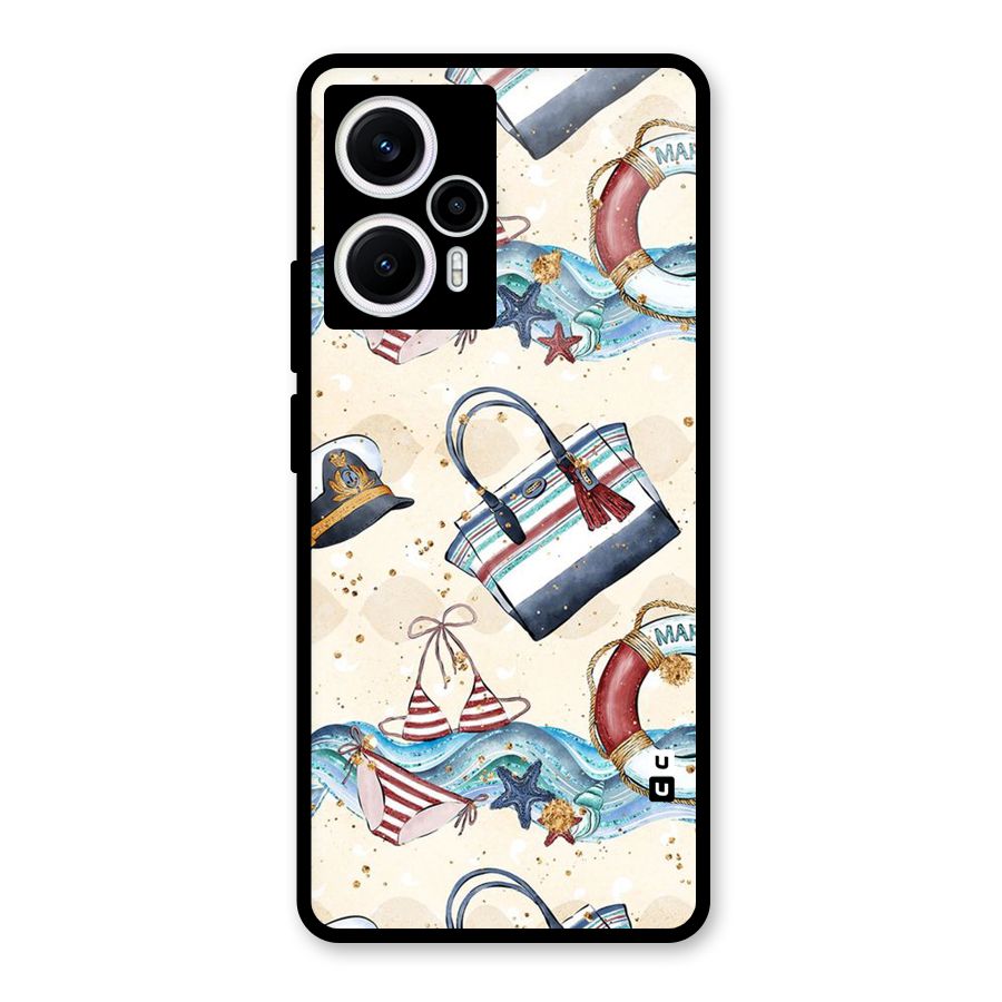 Marine Bag Design Glass Back Case for Poco F5