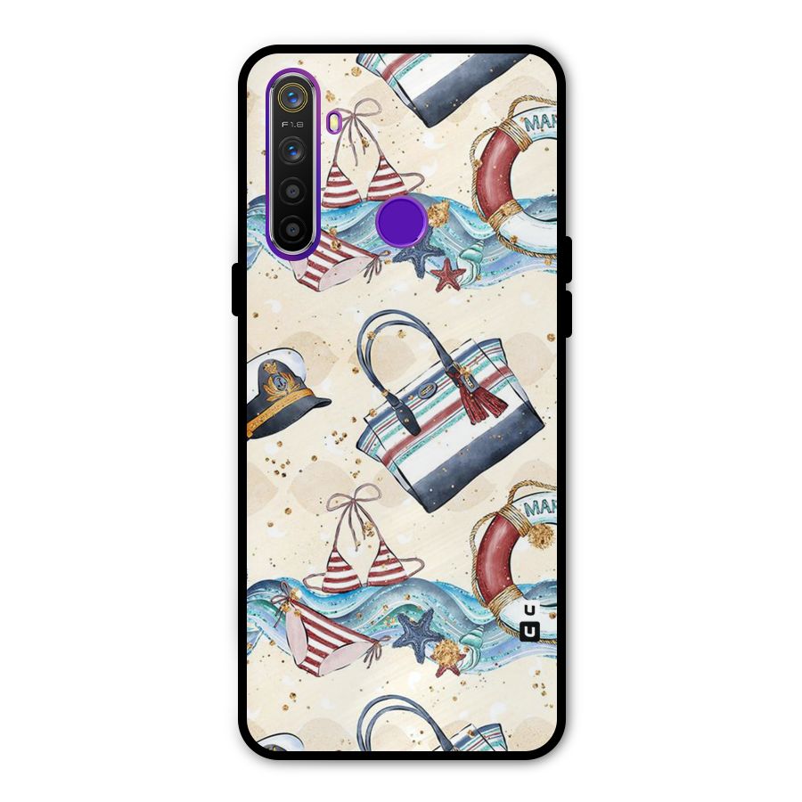Marine Bag Design Glass Back Case for Realme 5s