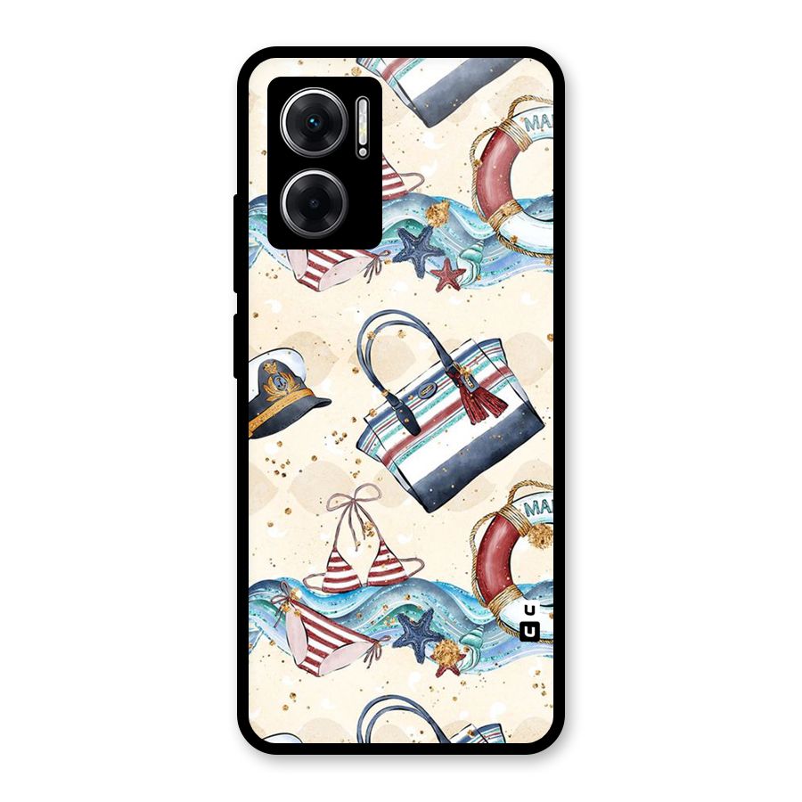 Marine Bag Design Glass Back Case for Redmi 11 Prime 5G