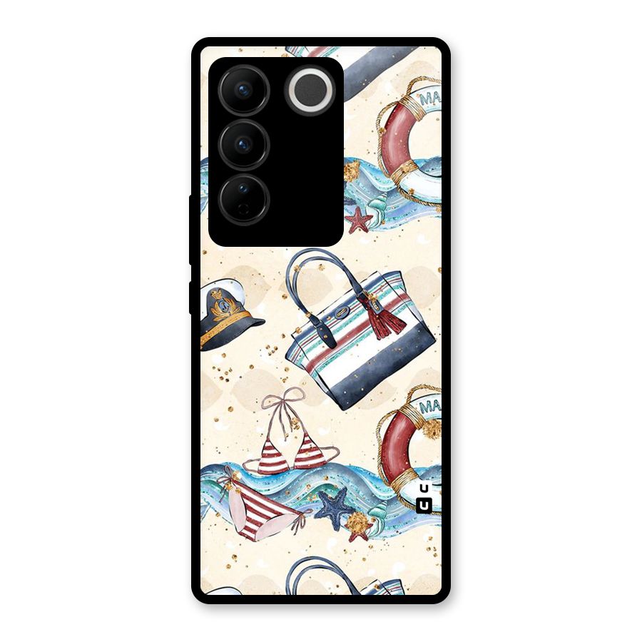 Marine Bag Design Glass Back Case for Vivo V27