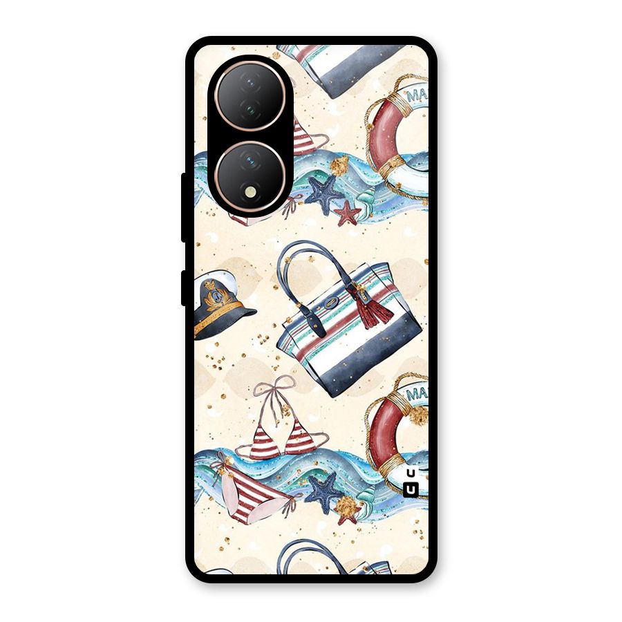 Marine Bag Design Glass Back Case for Vivo Y100A