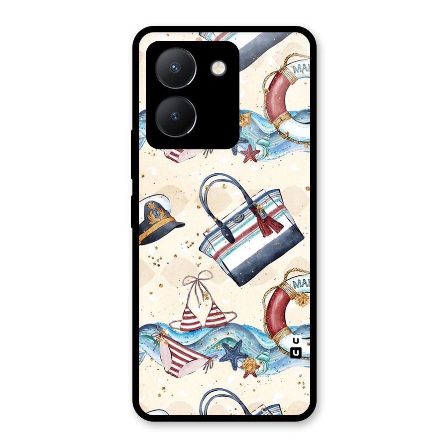Marine Bag Design Glass Back Case for Vivo Y36