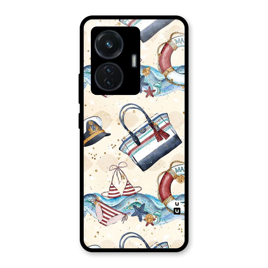 Marine Bag Design Glass Back Case for iQOO Z6 44W