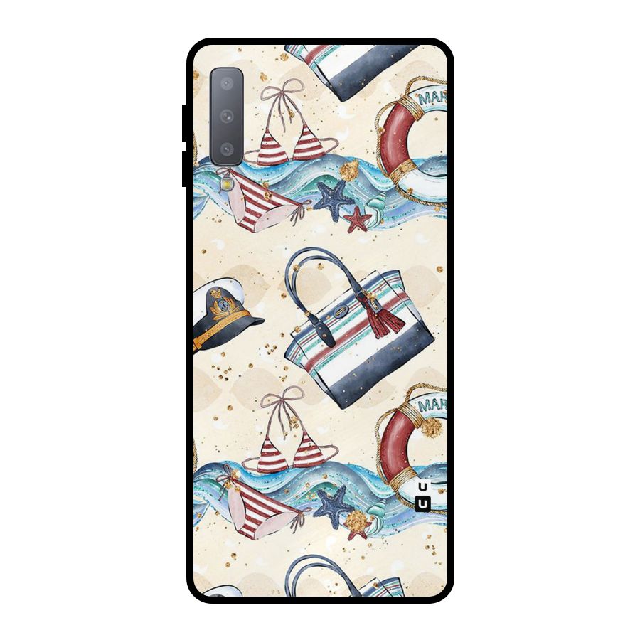 Marine Bag Design Metal Back Case for Galaxy A7 (2018)