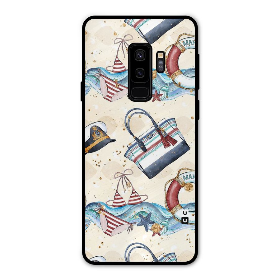 Marine Bag Design Metal Back Case for Galaxy S9 Plus