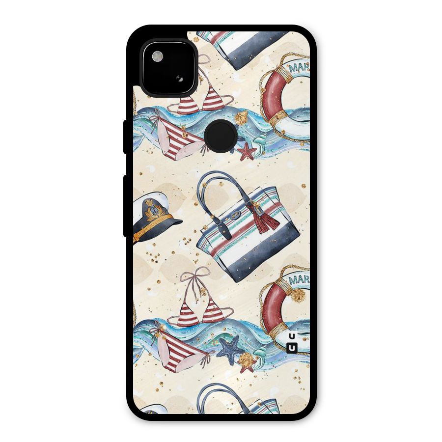 Marine Bag Design Metal Back Case for Google Pixel 4a