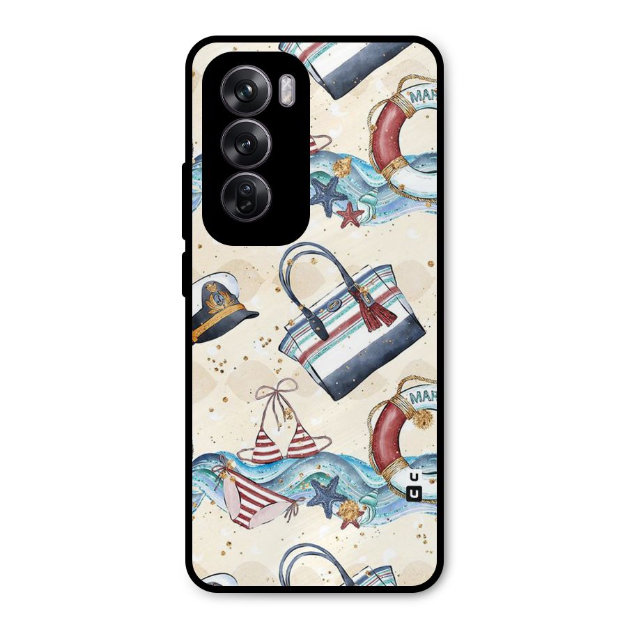 Marine Bag Design Metal Back Case for Oppo Reno12 Pro