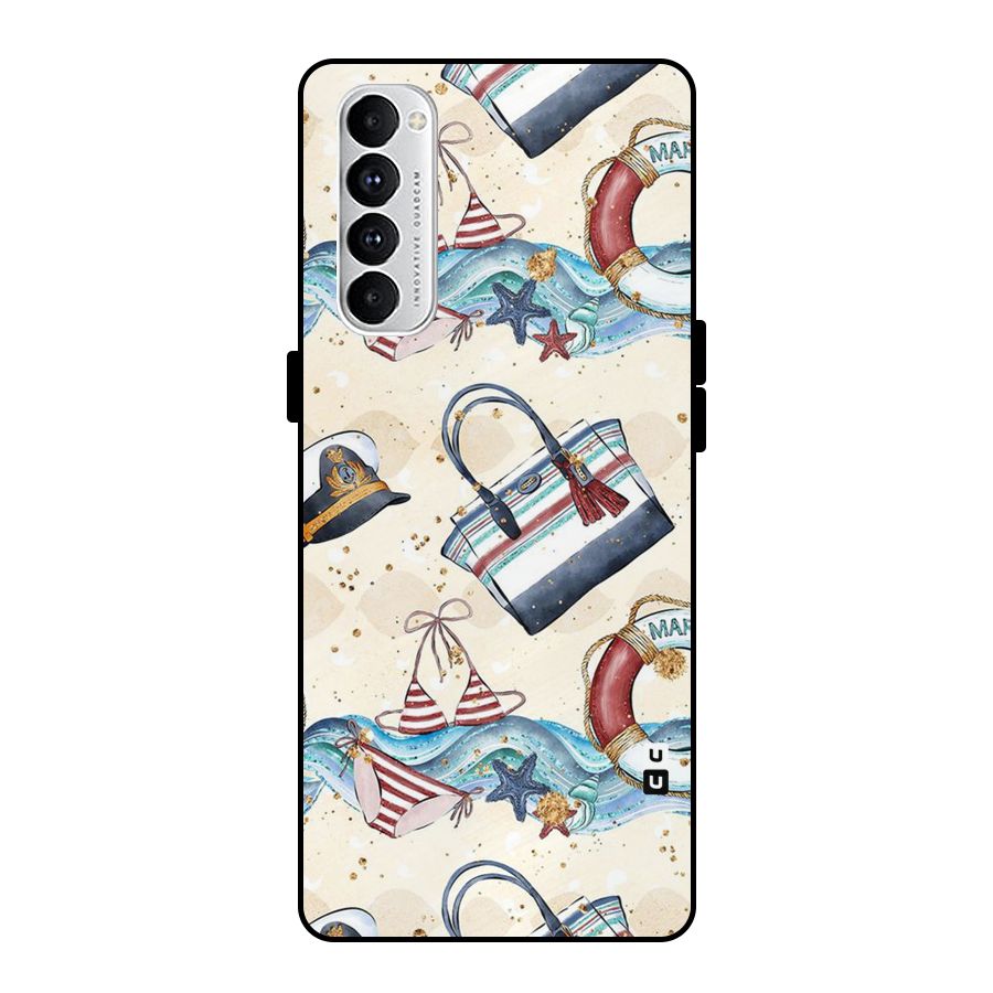 Marine Bag Design Metal Back Case for Oppo Reno4 Pro