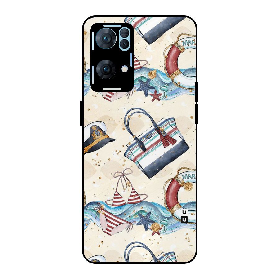 Marine Bag Design Metal Back Case for Oppo Reno7 Pro 5G