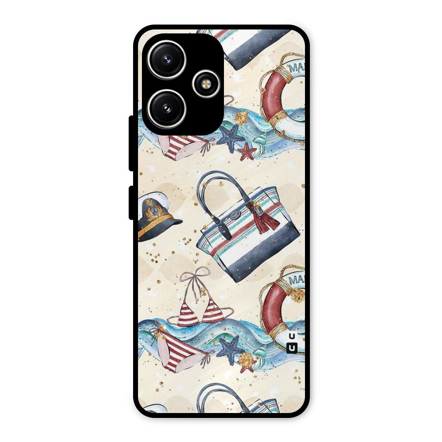 Marine Bag Design Metal Back Case for Poco M6 Pro