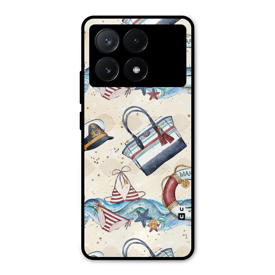 Marine Bag Design Metal Back Case for Poco X6 Pro