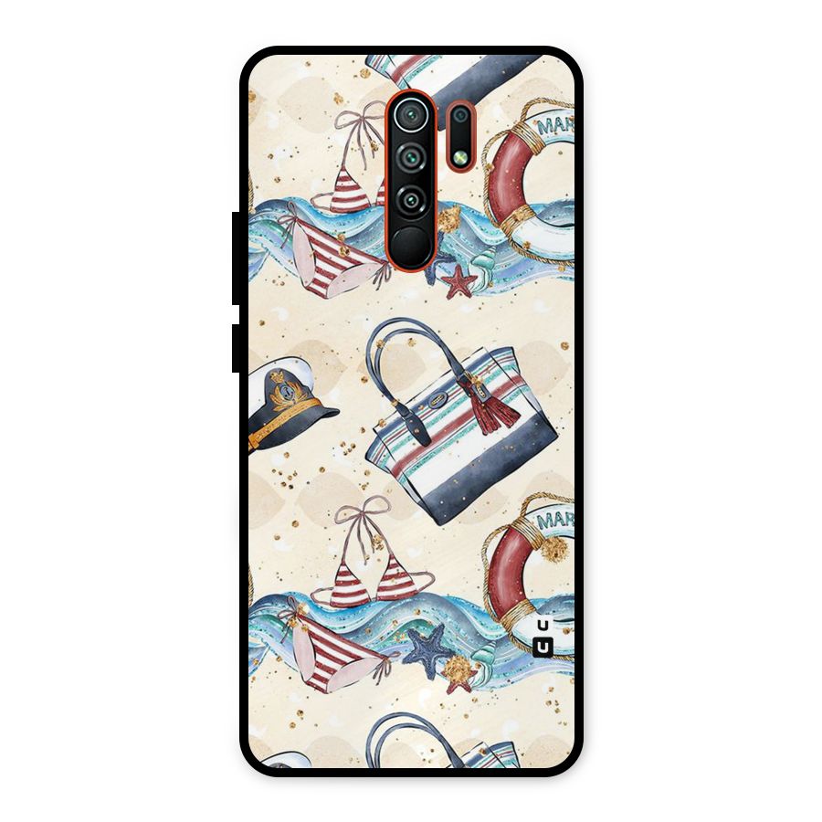 Marine Bag Design Metal Back Case for Redmi 9 Prime