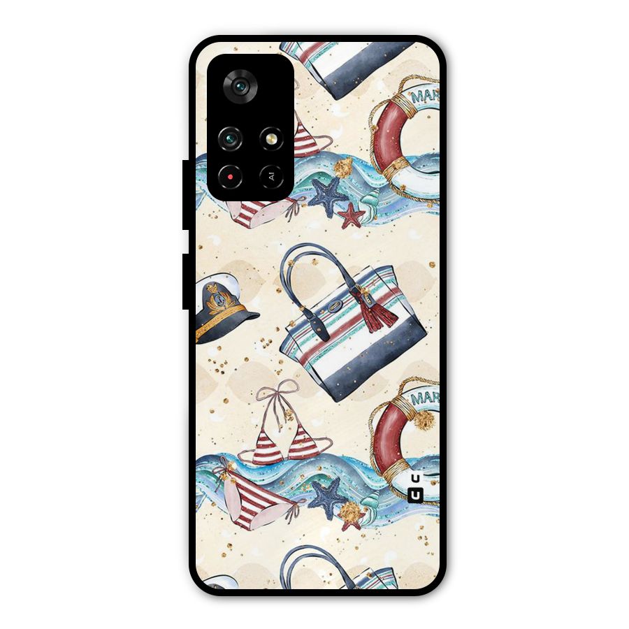 Marine Bag Design Metal Back Case for Redmi Note 11T 5G