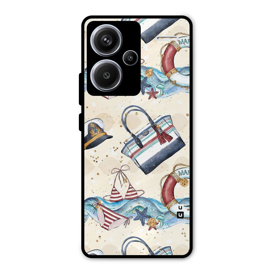 Marine Bag Design Metal Back Case for Redmi Note 13 Pro Plus