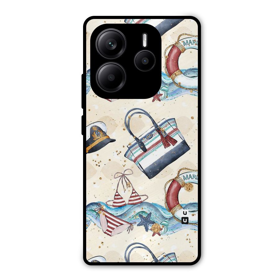 Marine Bag Design Metal Back Case for Redmi Note 14 5G