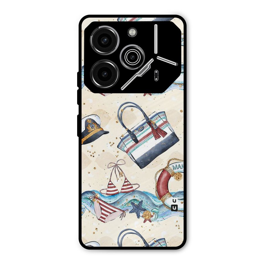 Marine Bag Design Metal Back Case for Tecno Pova 6 Pro