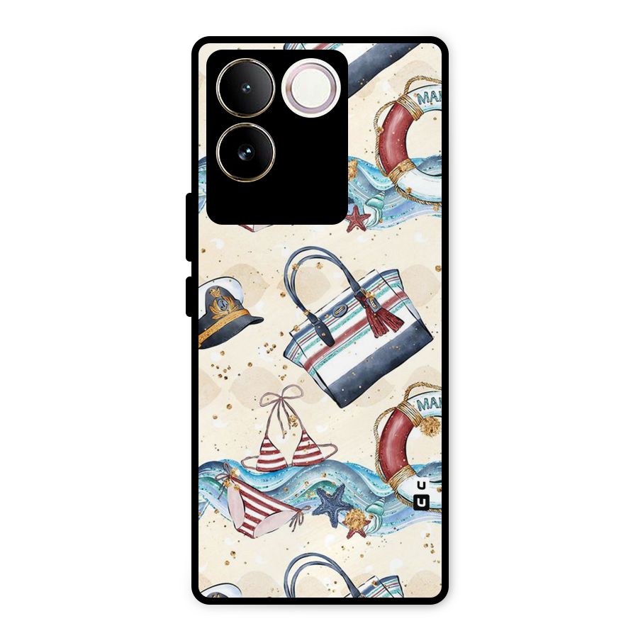 Marine Bag Design Metal Back Case for Vivo T2 Pro