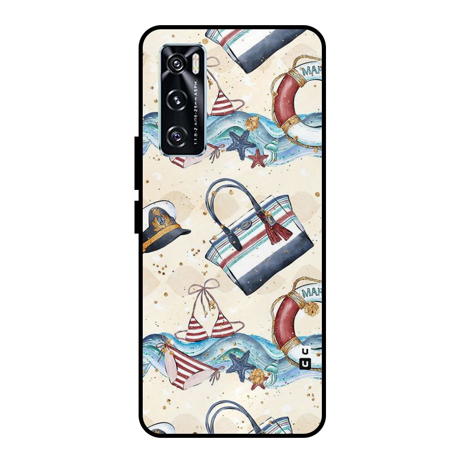 Marine Bag Design Metal Back Case for Vivo V20 SE