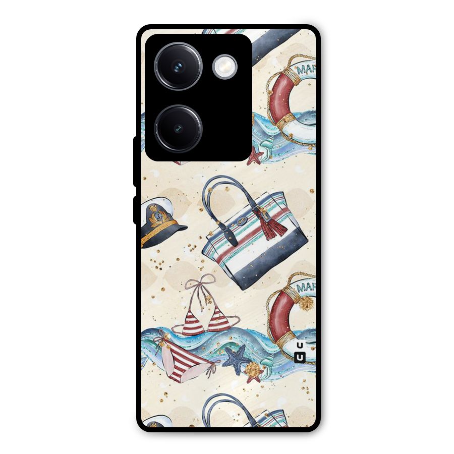 Marine Bag Design Metal Back Case for Vivo Y300 Plus