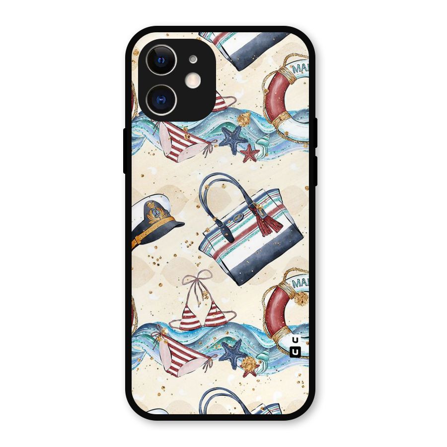 Marine Bag Design Metal Back Case for iPhone 12