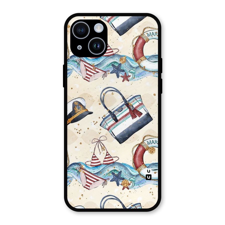 Marine Bag Design Metal Back Case for iPhone 14