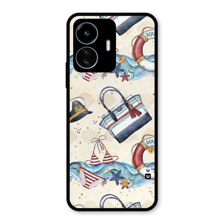 Marine Bag Design Metal Back Case for vivo iQOO Z6 Lite 5G