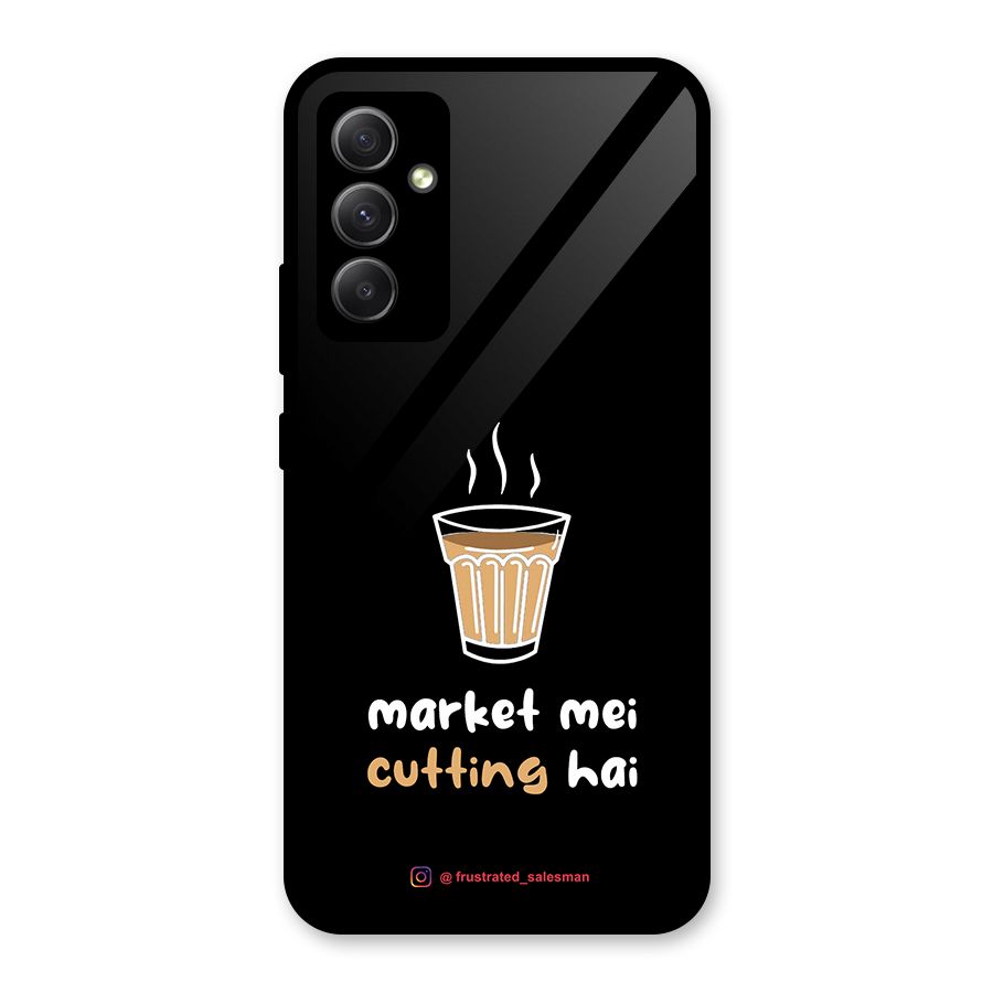 Market Mei Cutting Hai Black Glass Back Case for Galaxy A34