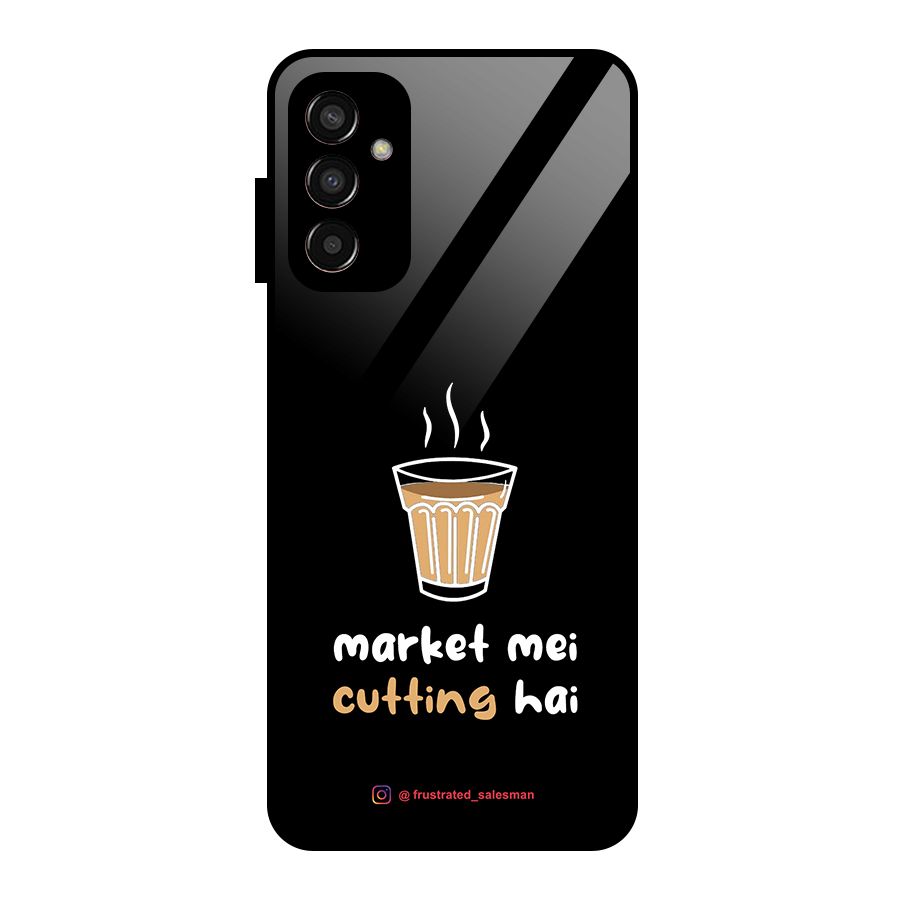Market Mei Cutting Hai Black Glass Back Case for Galaxy F13