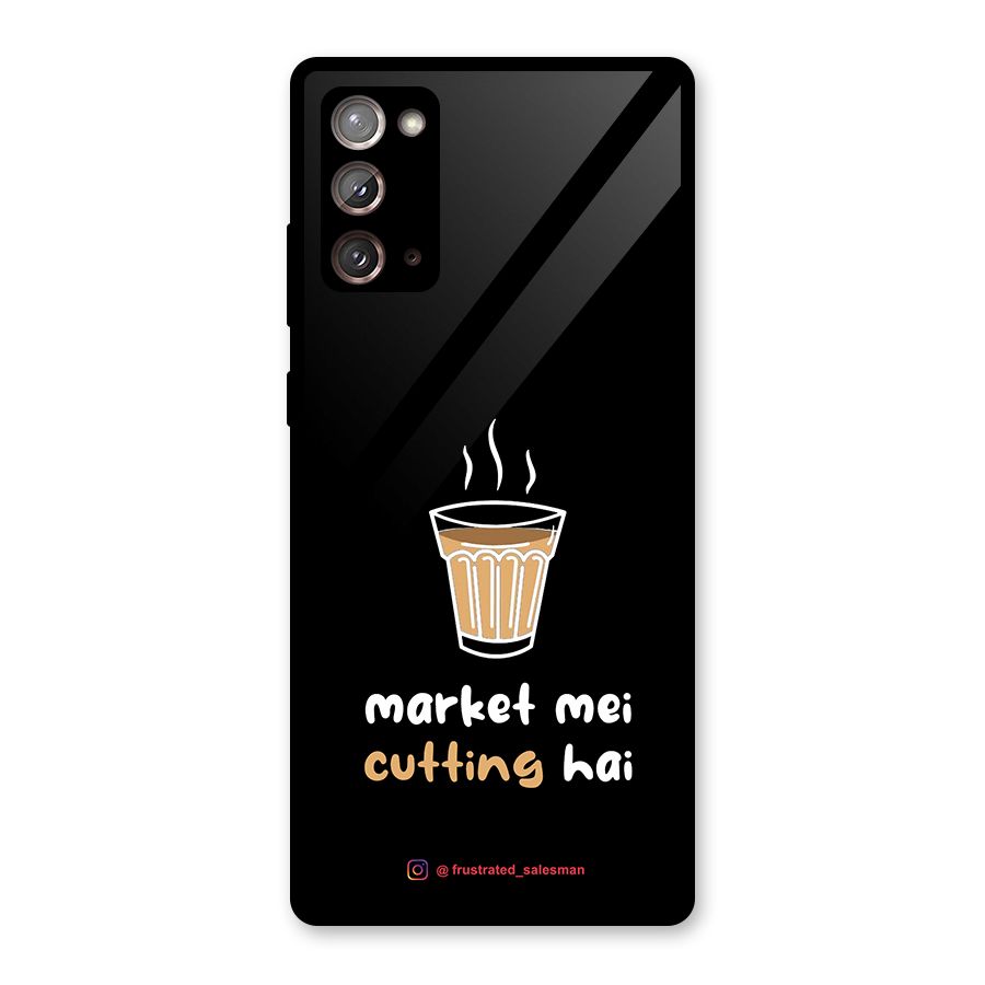 Market Mei Cutting Hai Black Glass Back Case for Galaxy Note 20