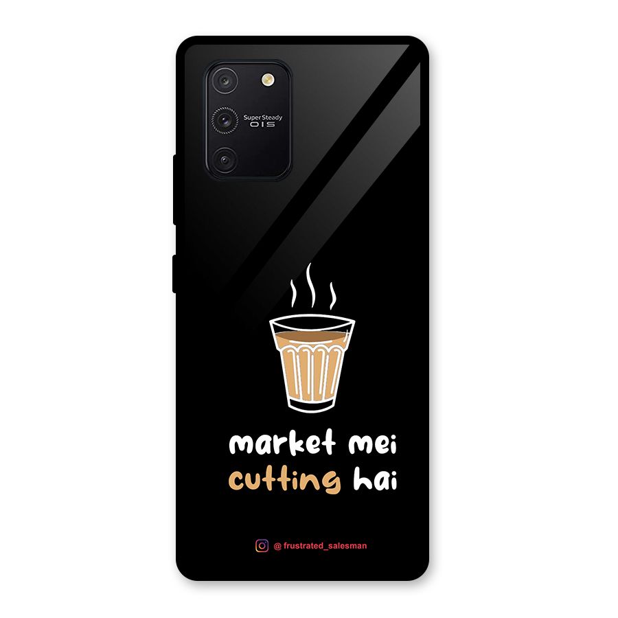 Market Mei Cutting Hai Black Glass Back Case for Galaxy S10 Lite