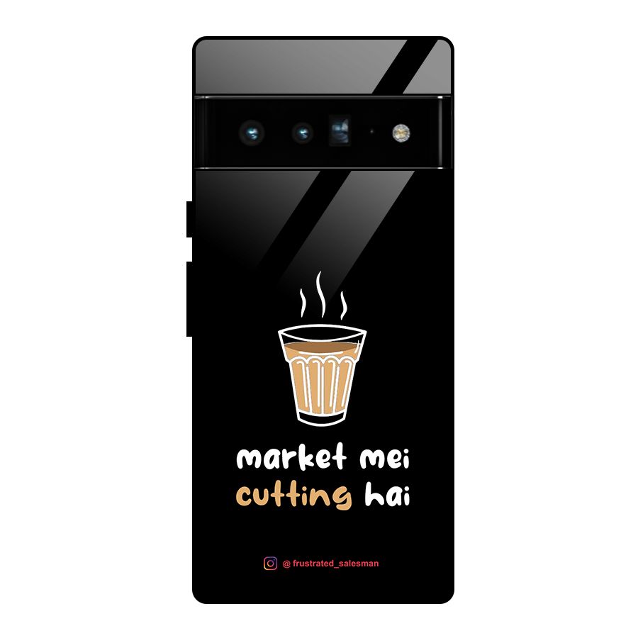 Market Mei Cutting Hai Black Glass Back Case for Google Pixel 6 Pro