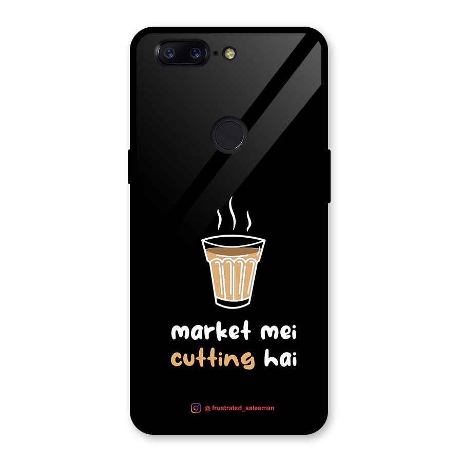 Market Mei Cutting Hai Black Glass Back Case for OnePlus 5T
