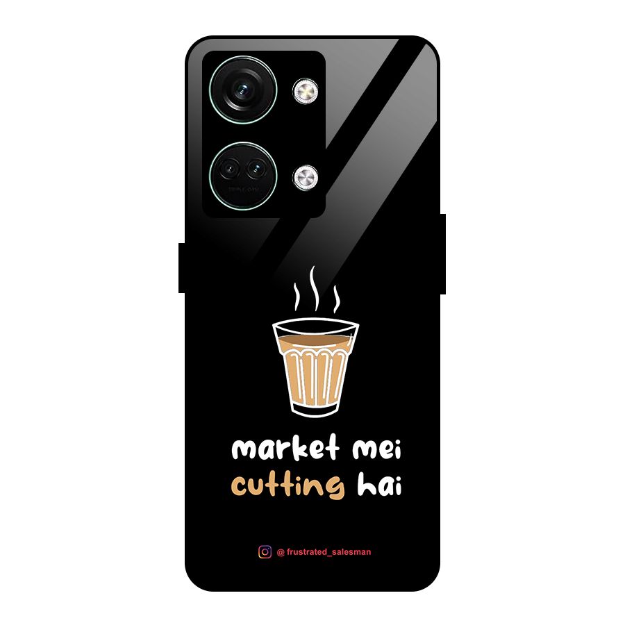 Market Mei Cutting Hai Black Glass Back Case for Oneplus Nord 3