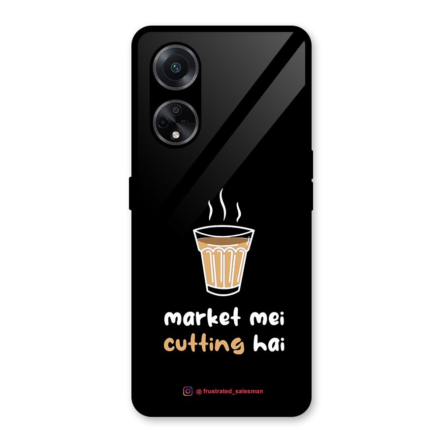 Market Mei Cutting Hai Black Glass Back Case for Oppo F23